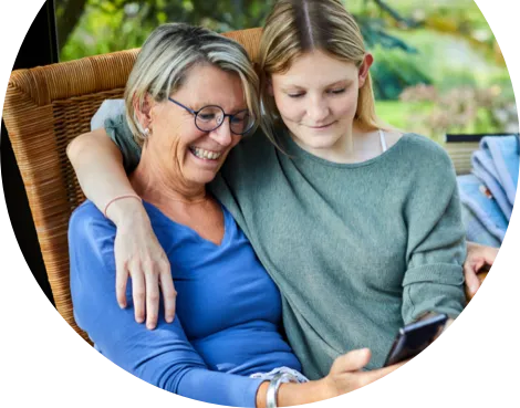 Picture of woman talking to her Neurofeedback provide via mobile phone.